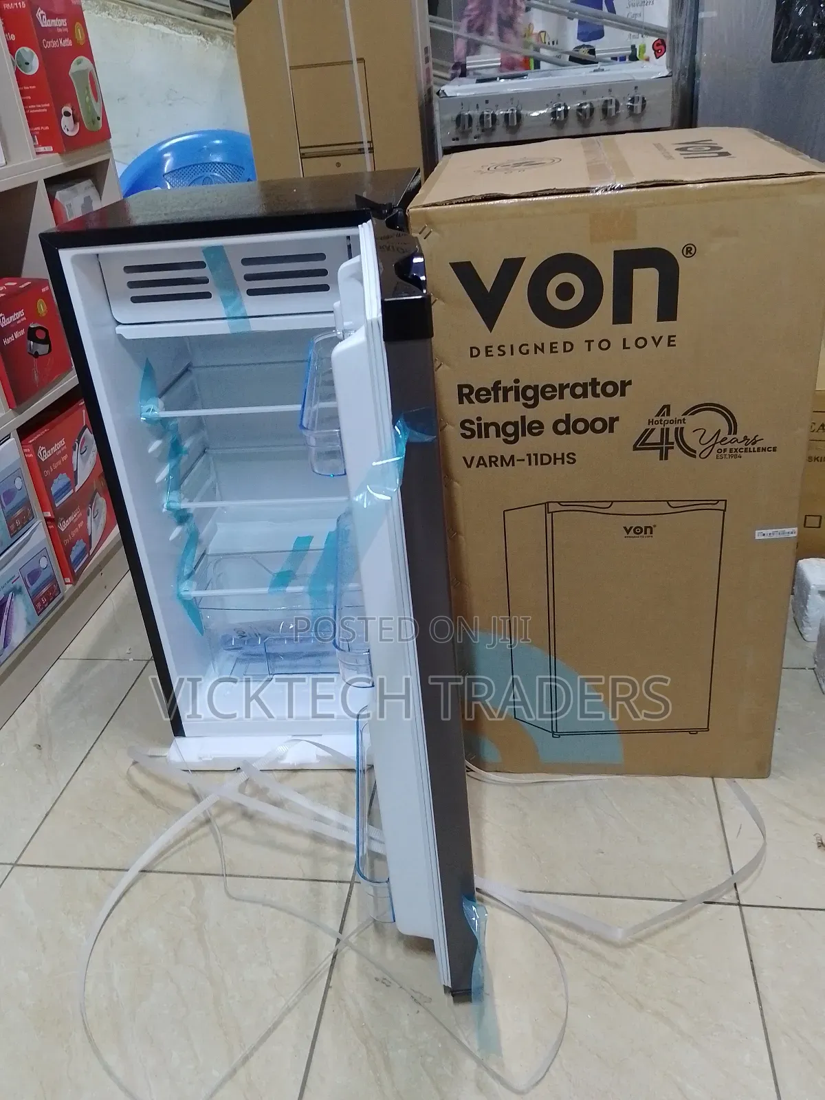 Fridge!Von 90 Litres Single Door Refrigerator, Dark Silver