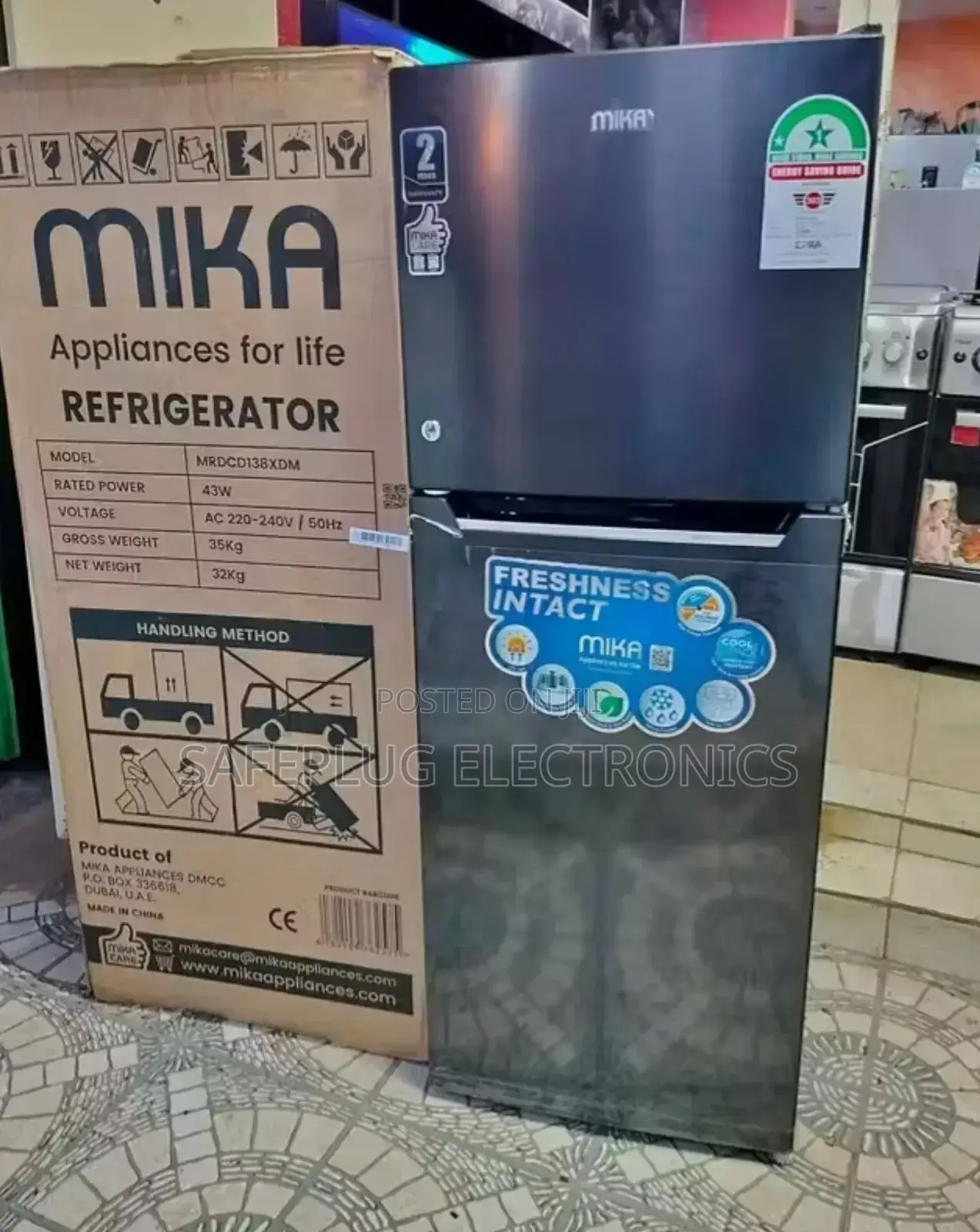 Mika Fridge, 138l, 2 Door Top Mount Freezer - Mrdcd138xdm