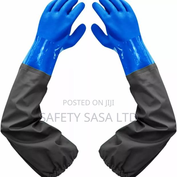 PVC Rubber Chemical Gloves. - main view