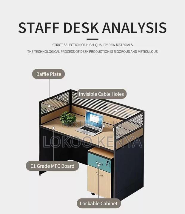 Office Desk: 4- Way Modern Office Workstation - thumbnail 3