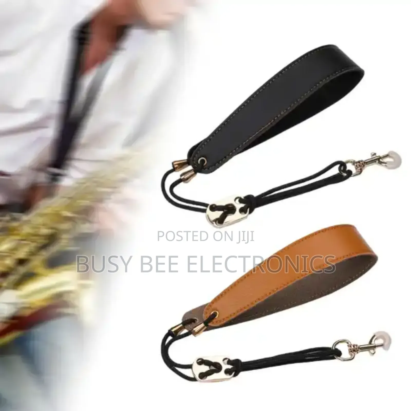 Saxophone Strap With Gold Metal Plate