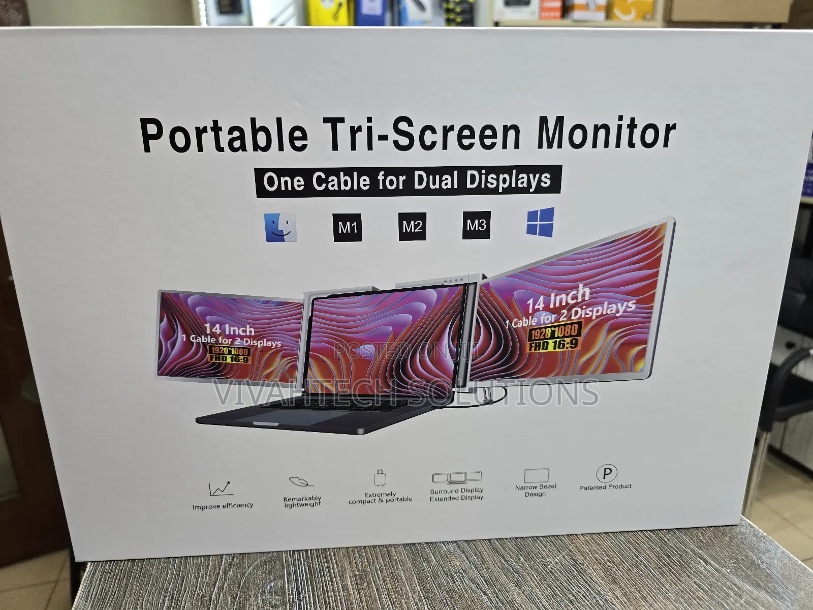 V2com Laptop Screen Extender 14" Inch FHD 1080