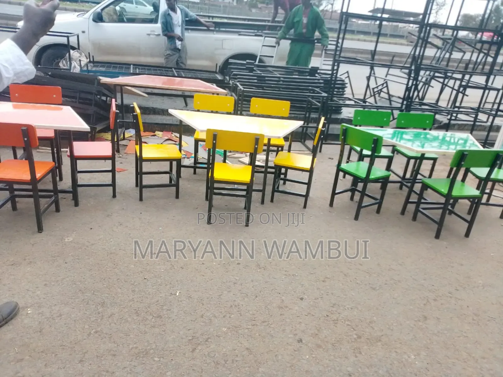 Trapezium Kindergarten Table and Chairs