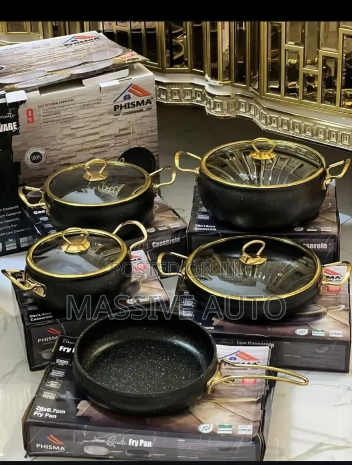 9pcs Granite Cookware /Black White Cookware