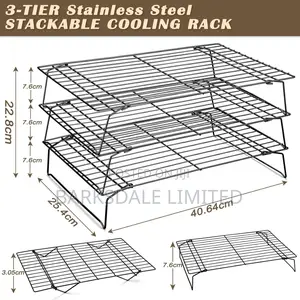 3 Pieces Stackable Cooling Rack Set, 16 X 10 Inch