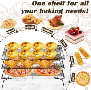 3 Pieces Stackable Cooling Rack Set, 16 X 10 Inch