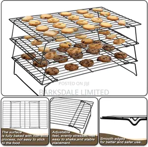 3 Pieces Stackable Cooling Rack Set, 16 X 10 Inch