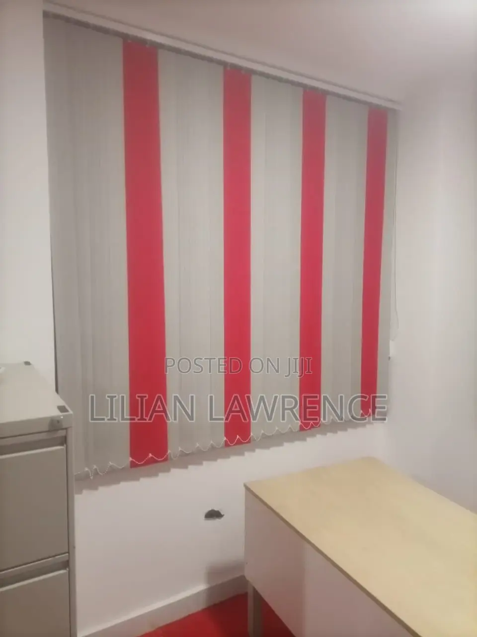 Grey and Red Blended Office Blinds