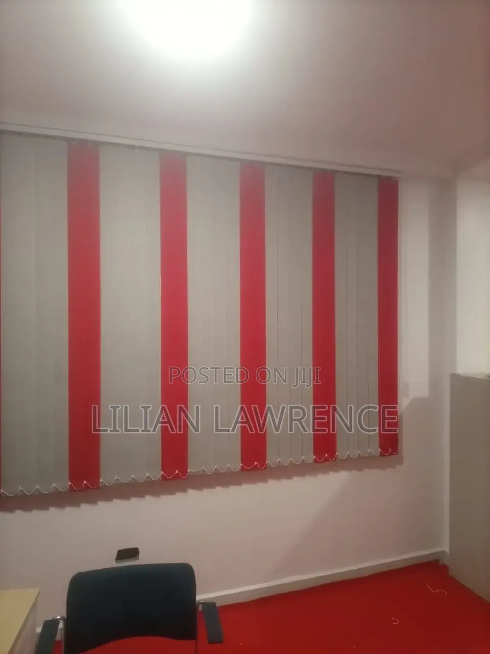 Grey and Red Blended Office Blinds