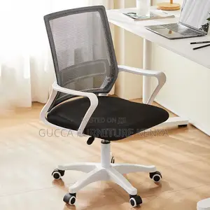 Office Chairs:Ergonomic Black Upholstered Office Mesh Chair