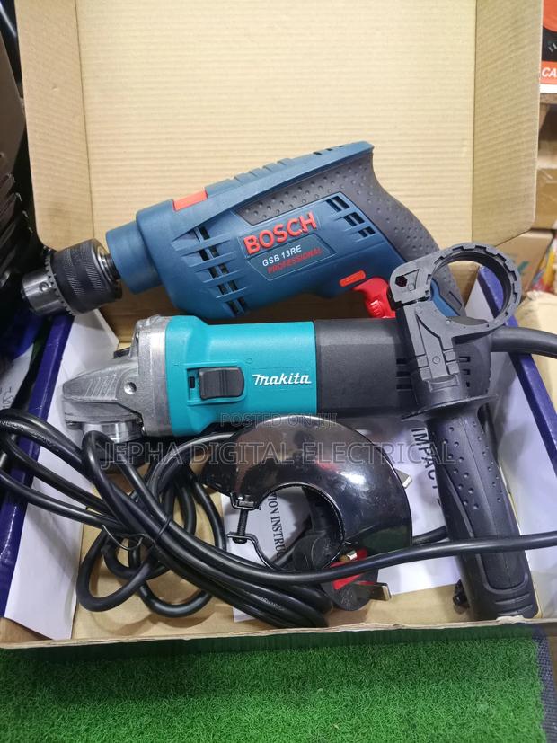 Makita 4"Grinder and Bosch Drill - main view