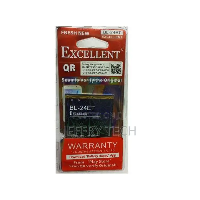 Excellent Original Tecno Pop 2f Bl-24et Phone Battery.