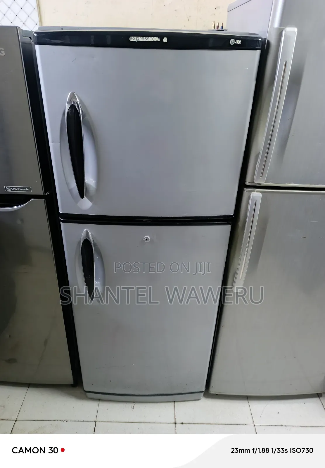 Lg Fridge With Black Handle