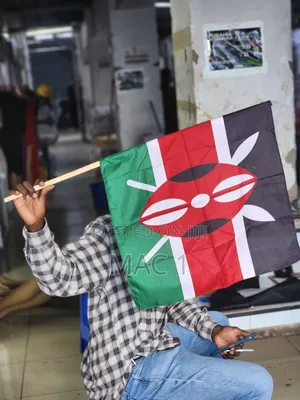 Kenyan Flag 50 by 50 Cm Mounted