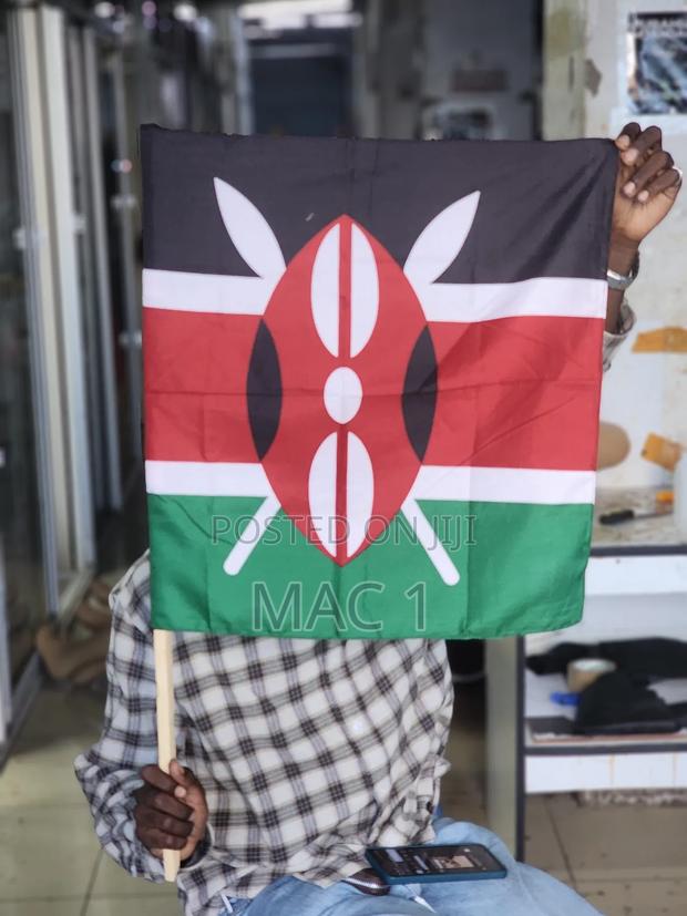 Kenyan Flag 50 by 50 Cm Mounted - thumbnail 2