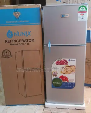 Silver Nunix 138 Litres Double Door Fridge BCD-138