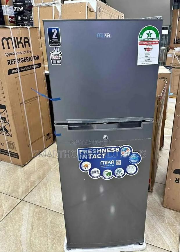 Mika 138 Liters Mrdcd138xlb Double Door Fridge,Silver Inox