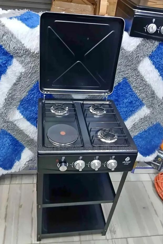 Nunix 3 Gas+ 1 Electric Plate Tabletop 4burner With Shelves