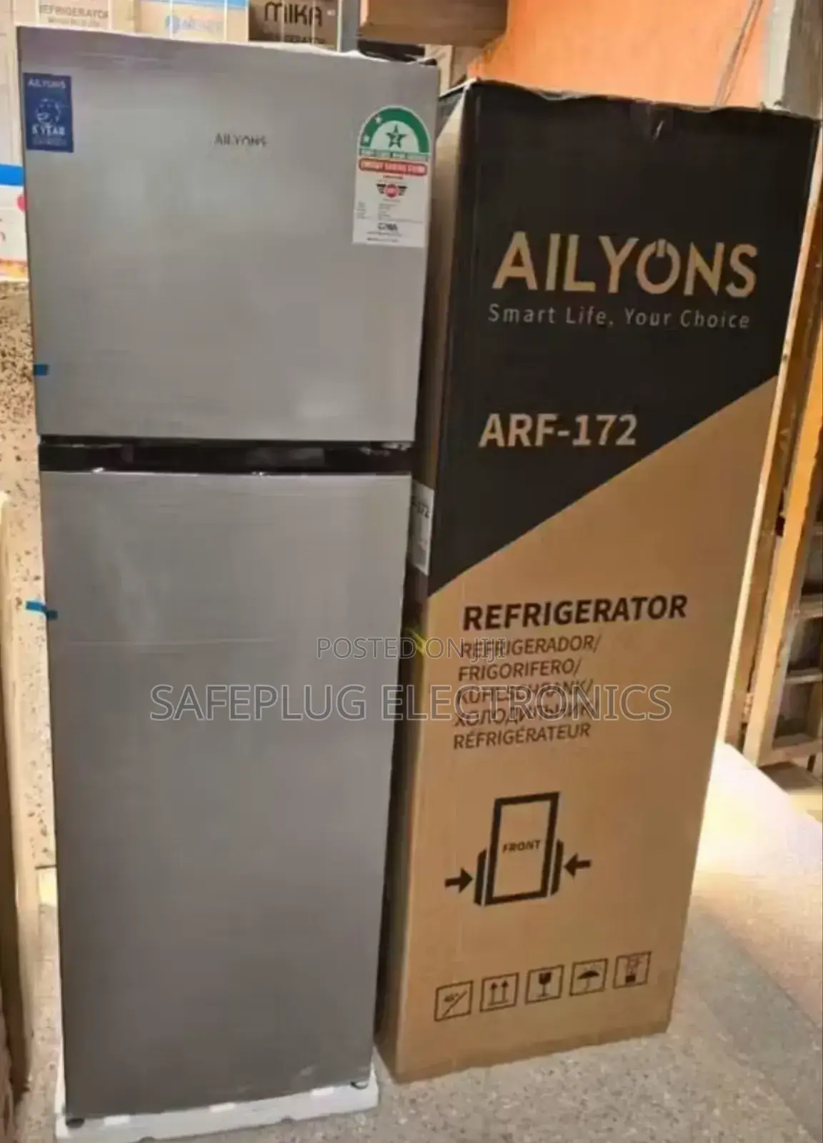 Ailyons Double Door Refrigerator/ Top Freezer - 168ltrs