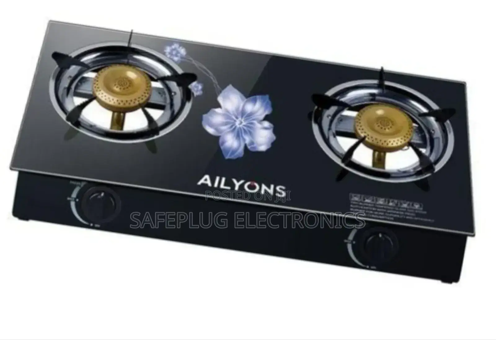 Ailyons 2 Burner - Glass-Top Gas Cooker Double Burner