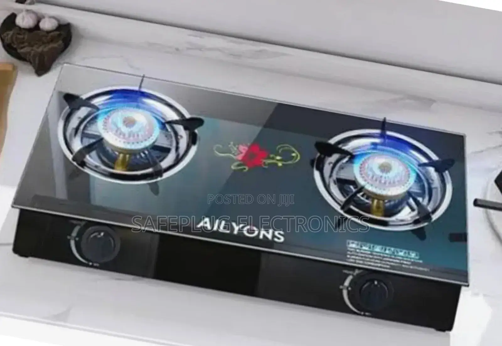 Ailyons 2-Burner - Glass Top Gas Cooker - Gas Efficient