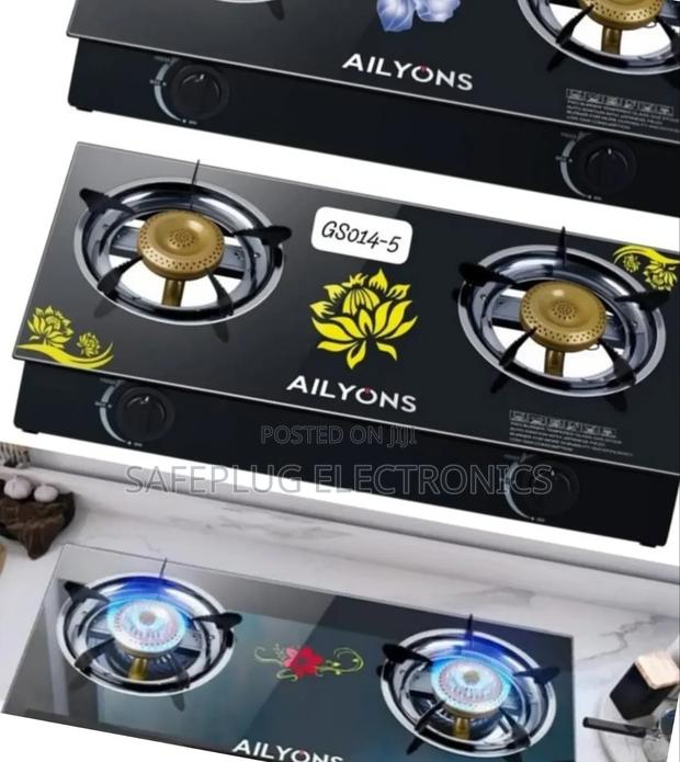 Ailyons 2 Burner - Glass Top, Efficient Gas Stove Cooker
