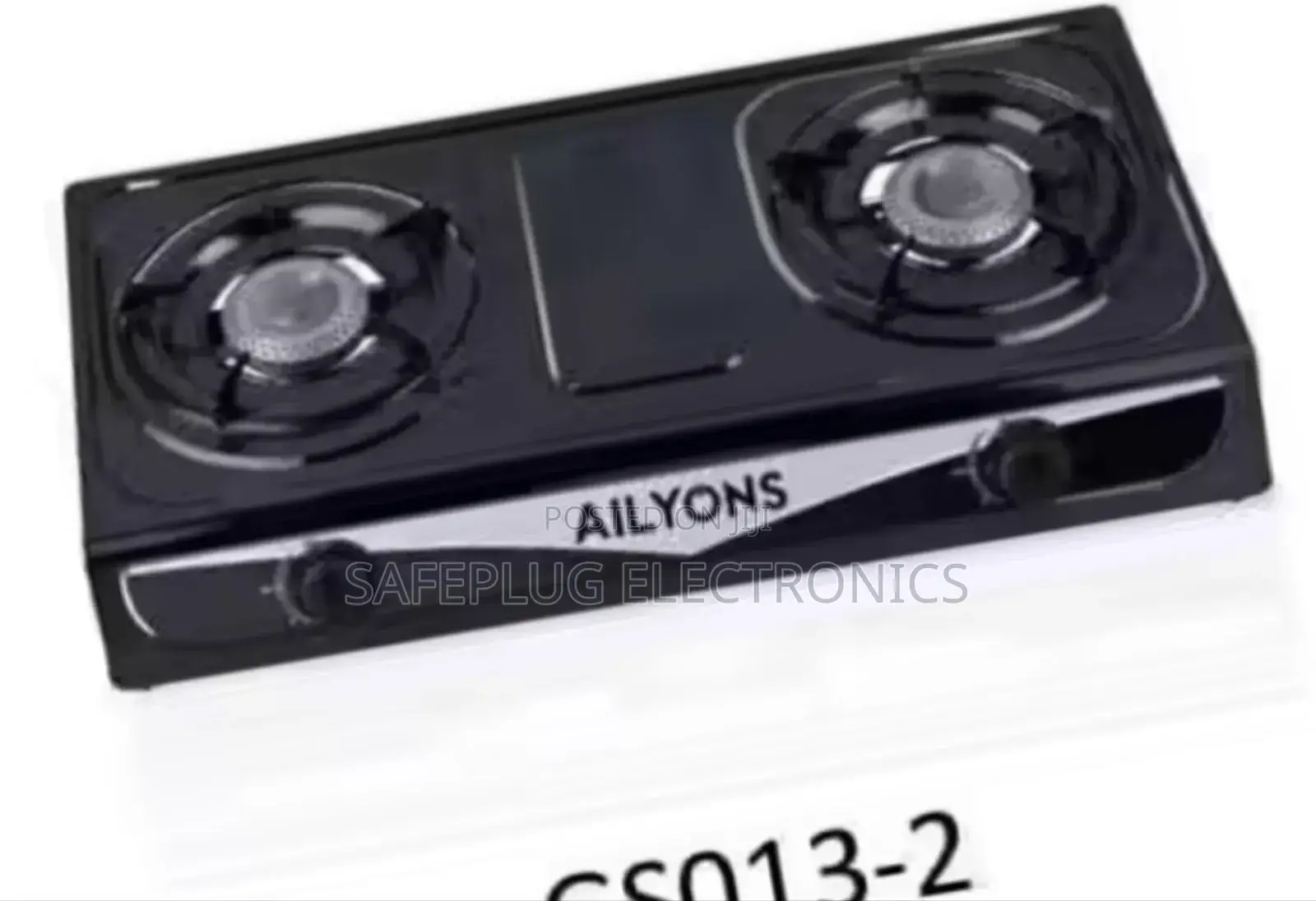 Ailyons Gs013-2 Gas Cooker Stainless Steel 2 Burner Black