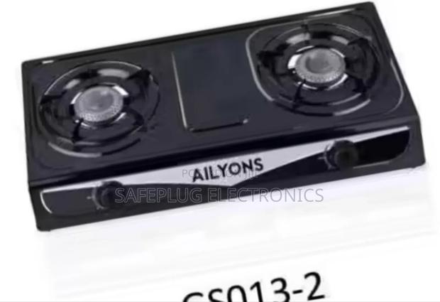 Ailyons Gs013-2 Gas Cooker Stainless Steel 2 Burner Black