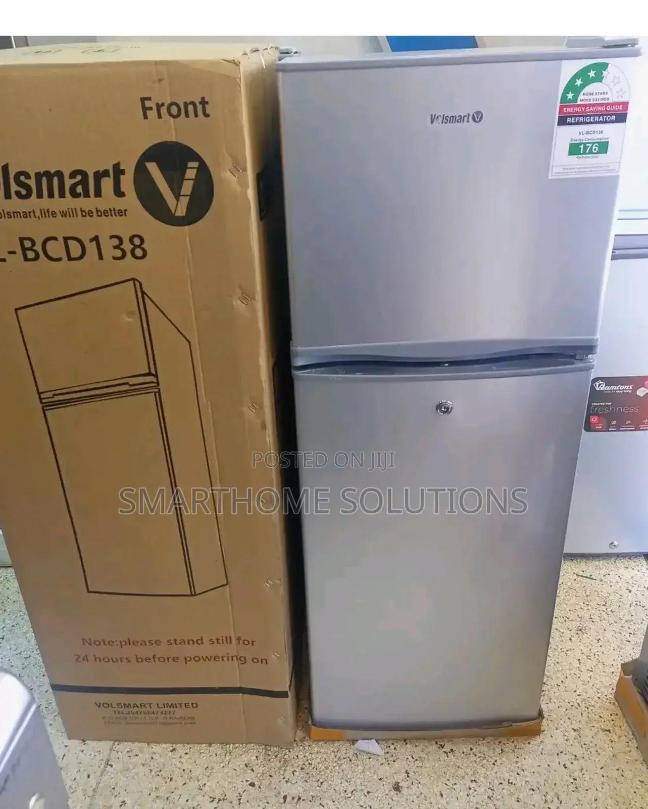 Volsmart-138-Litres-Double-Door-Fridge-Top-Freezer