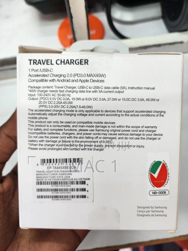 Samsung 25w Pd 2.0a Charger Adapter Usb-C to C - thumbnail 3