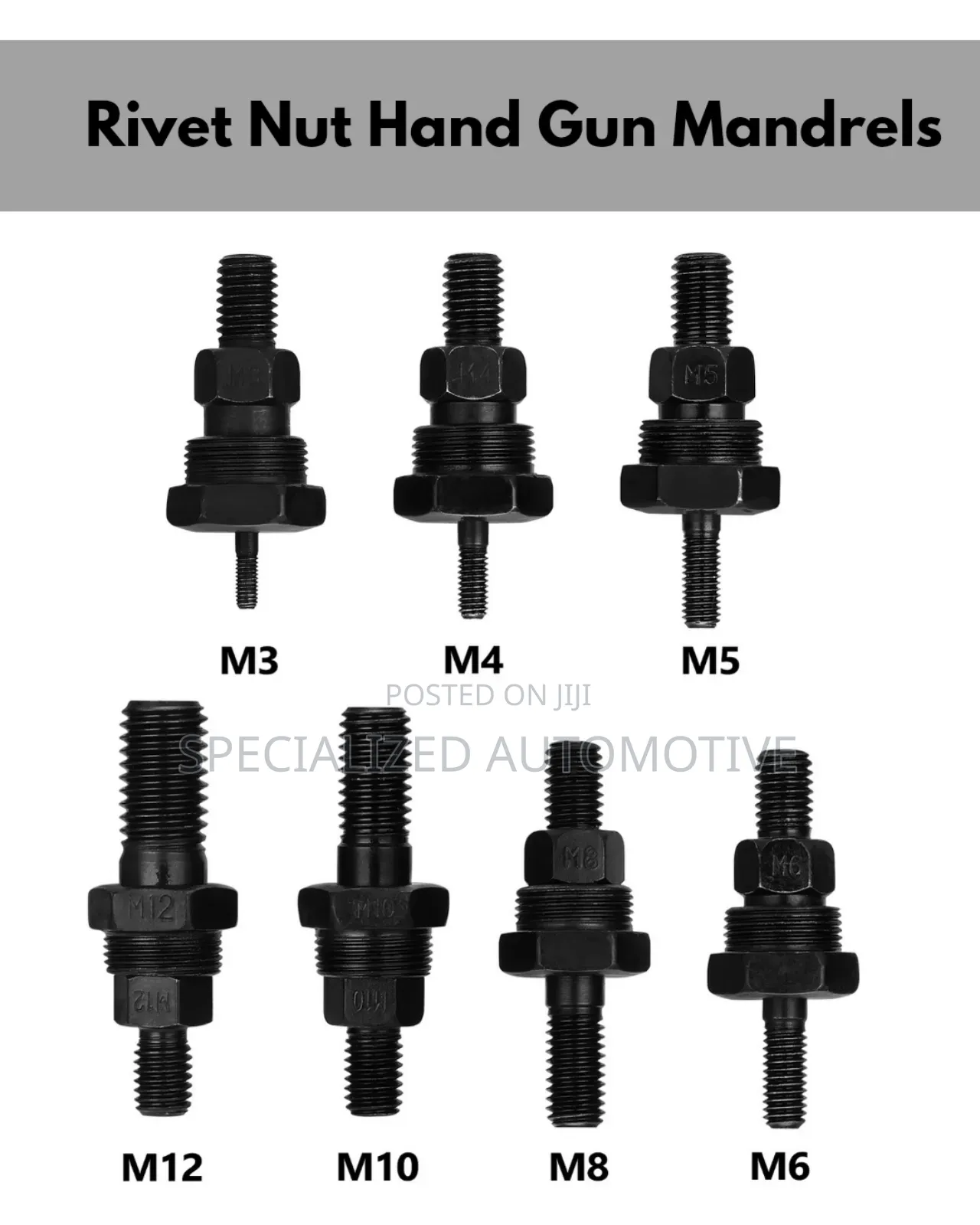Rivet Nut Hand Gun Mandrels