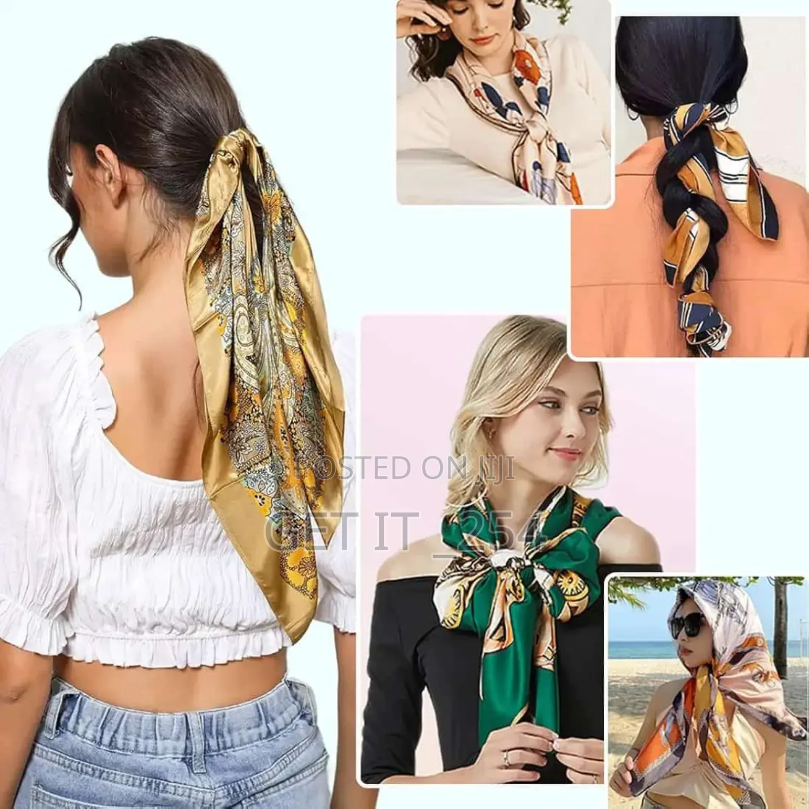 *Silk Scarf Women Satin Shawls Neckerchief/ Casual Scarves