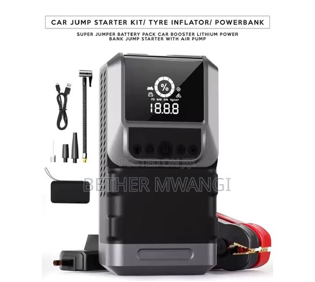 Car Jump Starter Kit With Tyre Inflator and Power Bank