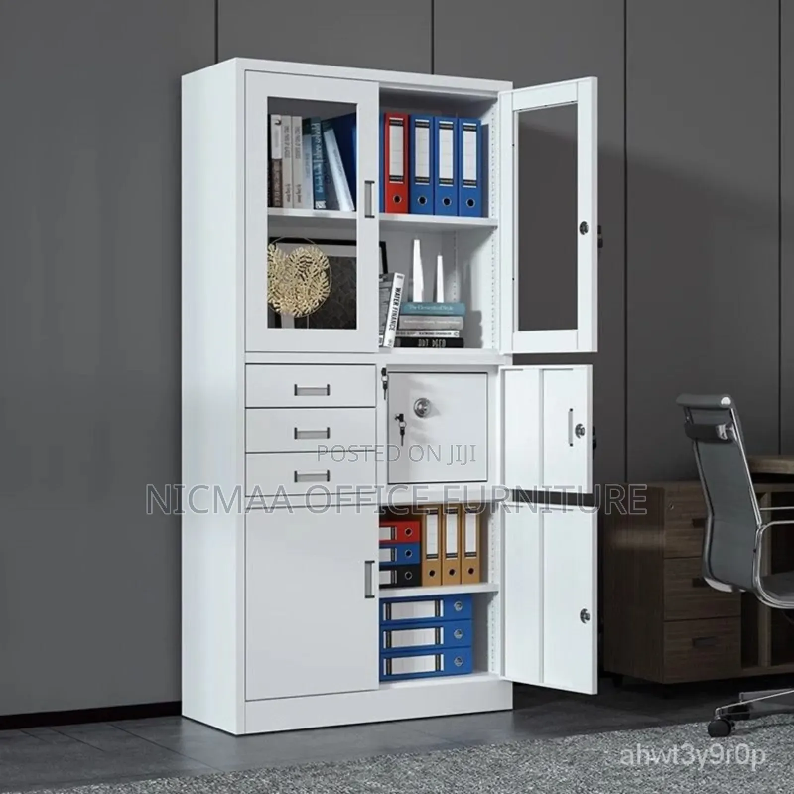 2-Door Metallic Filing Cabinet With Safe