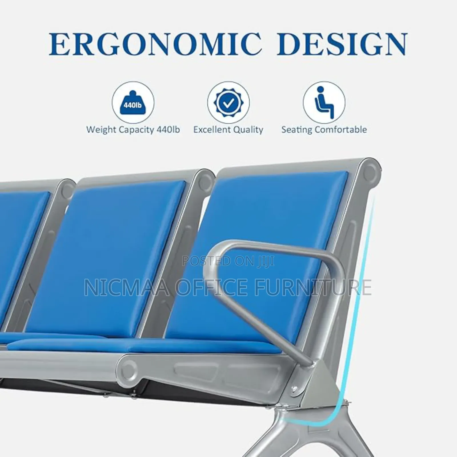 3-Link Heheavy-Duty Waiting Bench
