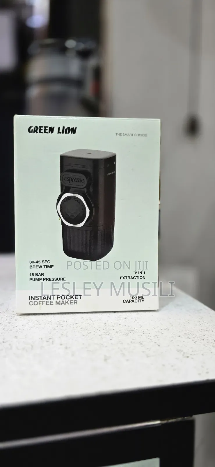 Green Lion Instant Pocket Coffee Maker 100ml - Black