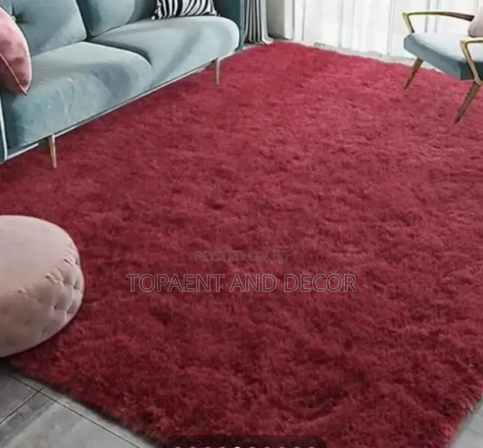 Fabulous Maroon Fluffy Carpet With High Quality