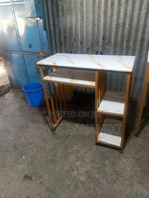 Manicure Table, Marble Tops and Gold Frame - thumbnail 2