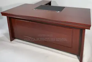Office Tables:Mahogany Executive Office Desk With Pedestal