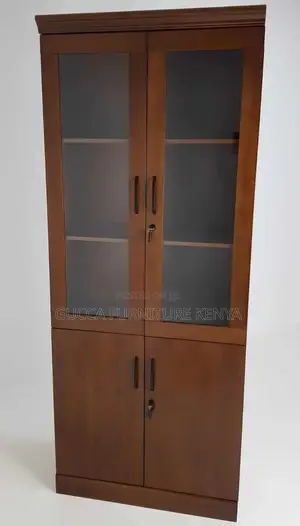 Cabinets:Real Wood Veneer Two Door Executive Bookcase
