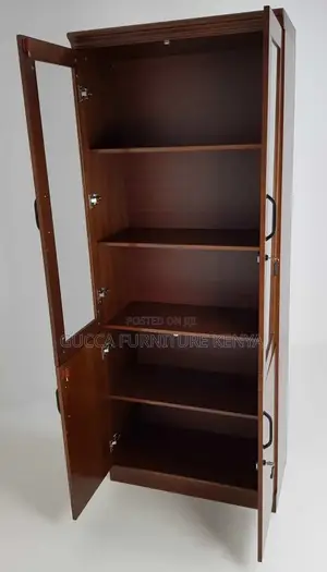 Cabinets:Real Wood Veneer Two Door Executive Bookcase