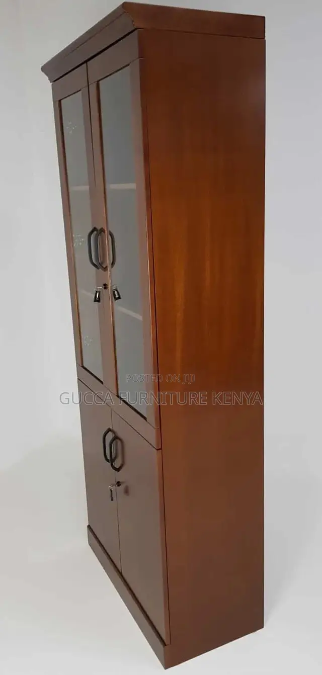 Cabinets:Real Wood Veneer Two Door Executive Bookcase