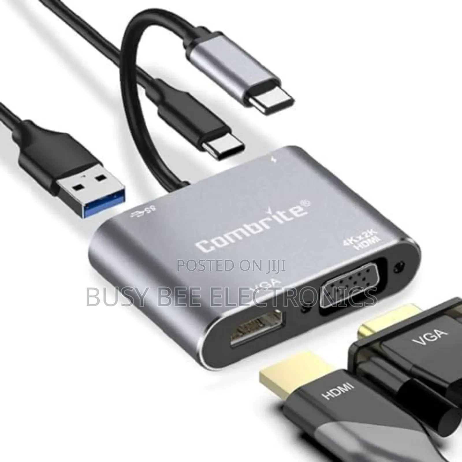 4 in 1 Adapter: Usb-C to Hub Pd+ HDTV + Vga + Usb