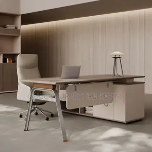 Office Tables:180cm Modern Desk With Exterior Storage Unit