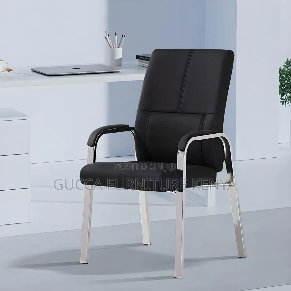 Office Chairs:Steel Framed Modern Executive Waiting Chair