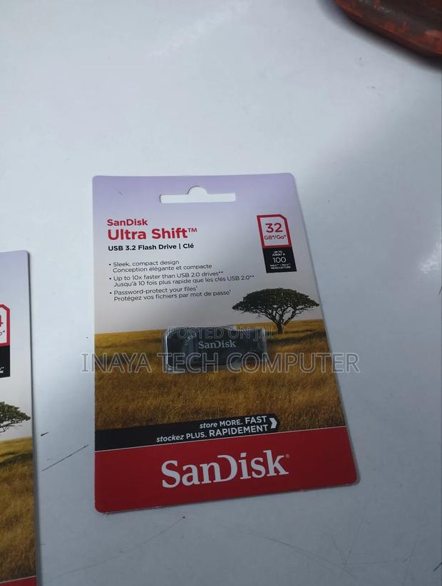 Sandisk Ultra Shift 32gb Black Usb 3.2 Gen 1 Flash Drive - main view