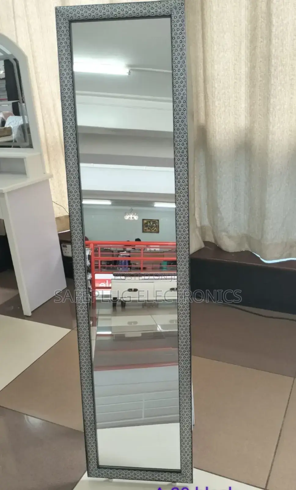 Black - Full Length Dressing Mirror - Back Stand