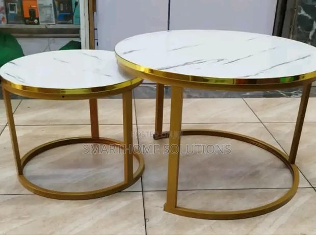2 in 1 Marble Effect Nesting Tables - main view