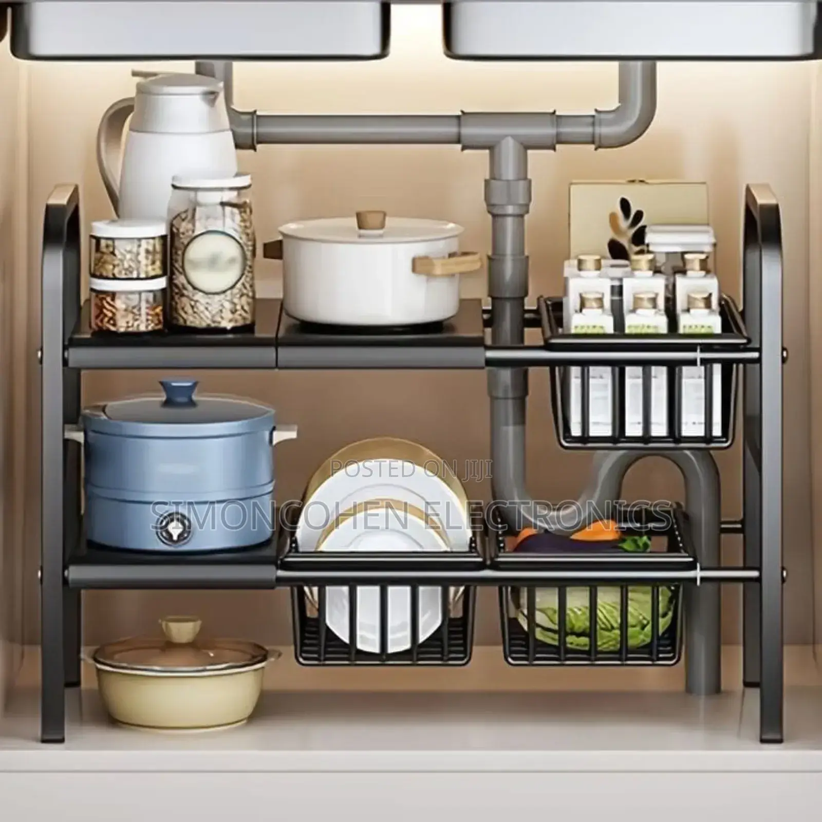 Under the Sink 2 Tier Adjustable Rack