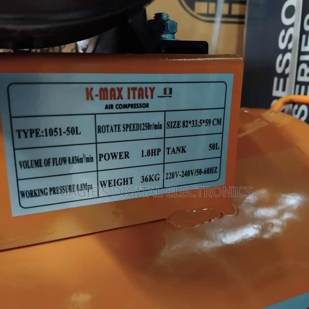 Kmax Italy Compressor 50ltrs Belt Driven - thumbnail 2